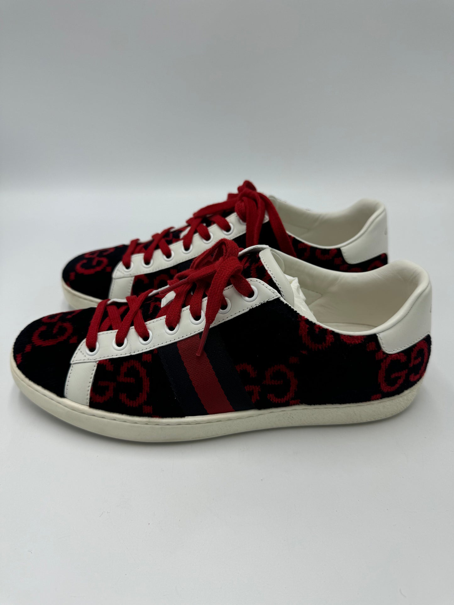 Gucci Ace GG Designer Trainer Shoes , Size: 8.5