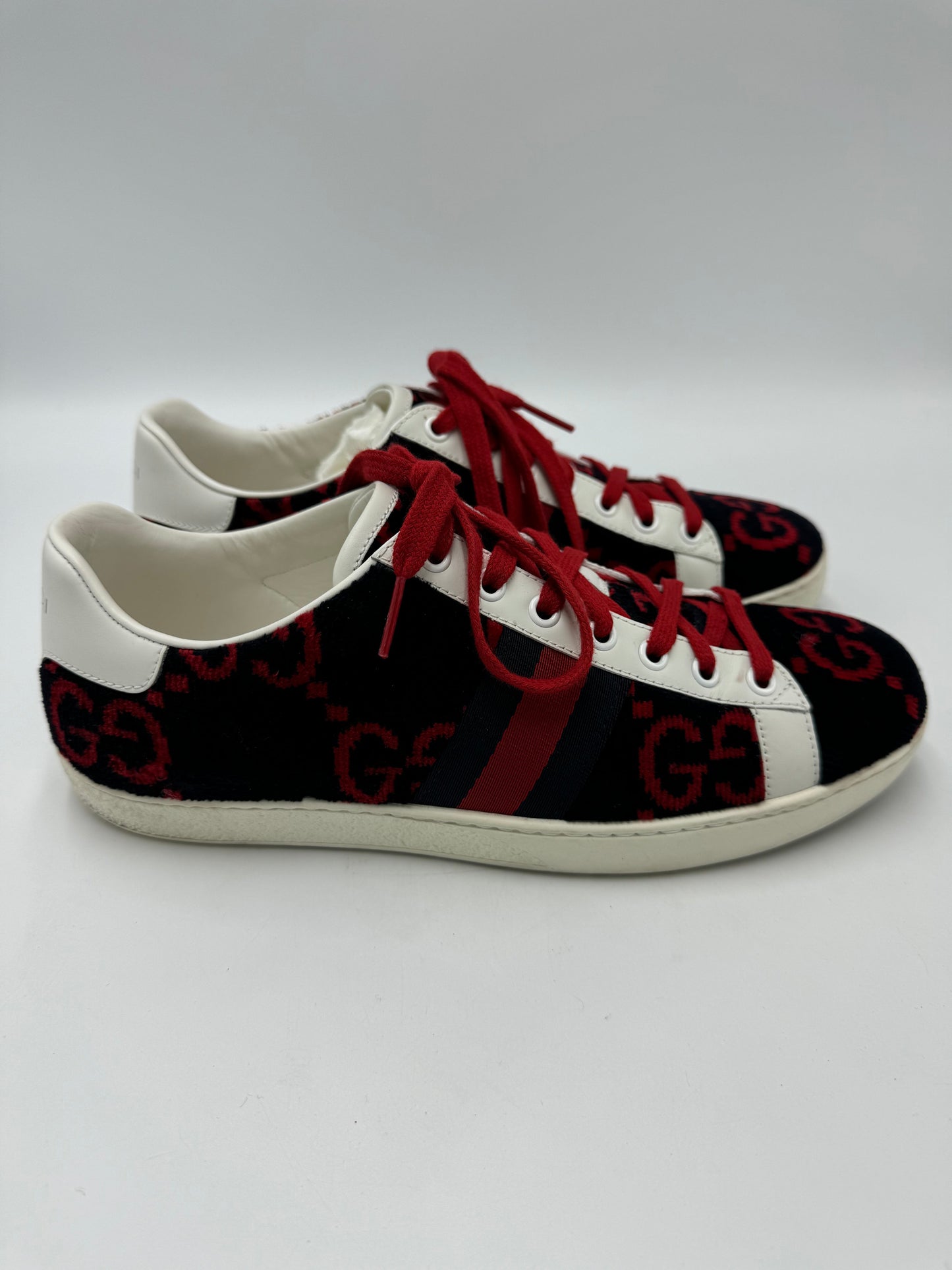 Gucci Ace GG Designer Trainer Shoes , Size: 8.5