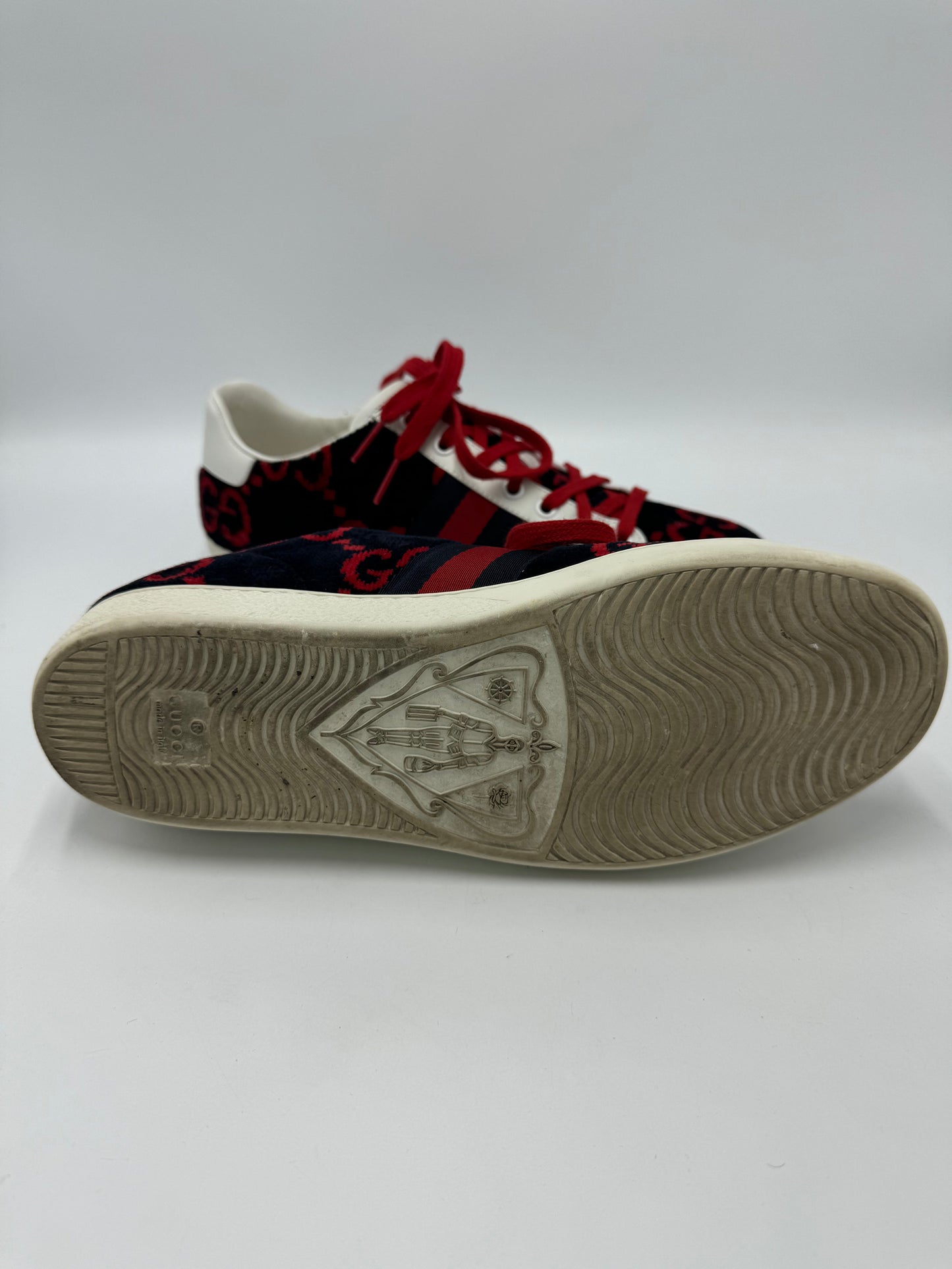 Gucci Ace GG Designer Trainer Shoes , Size: 8.5