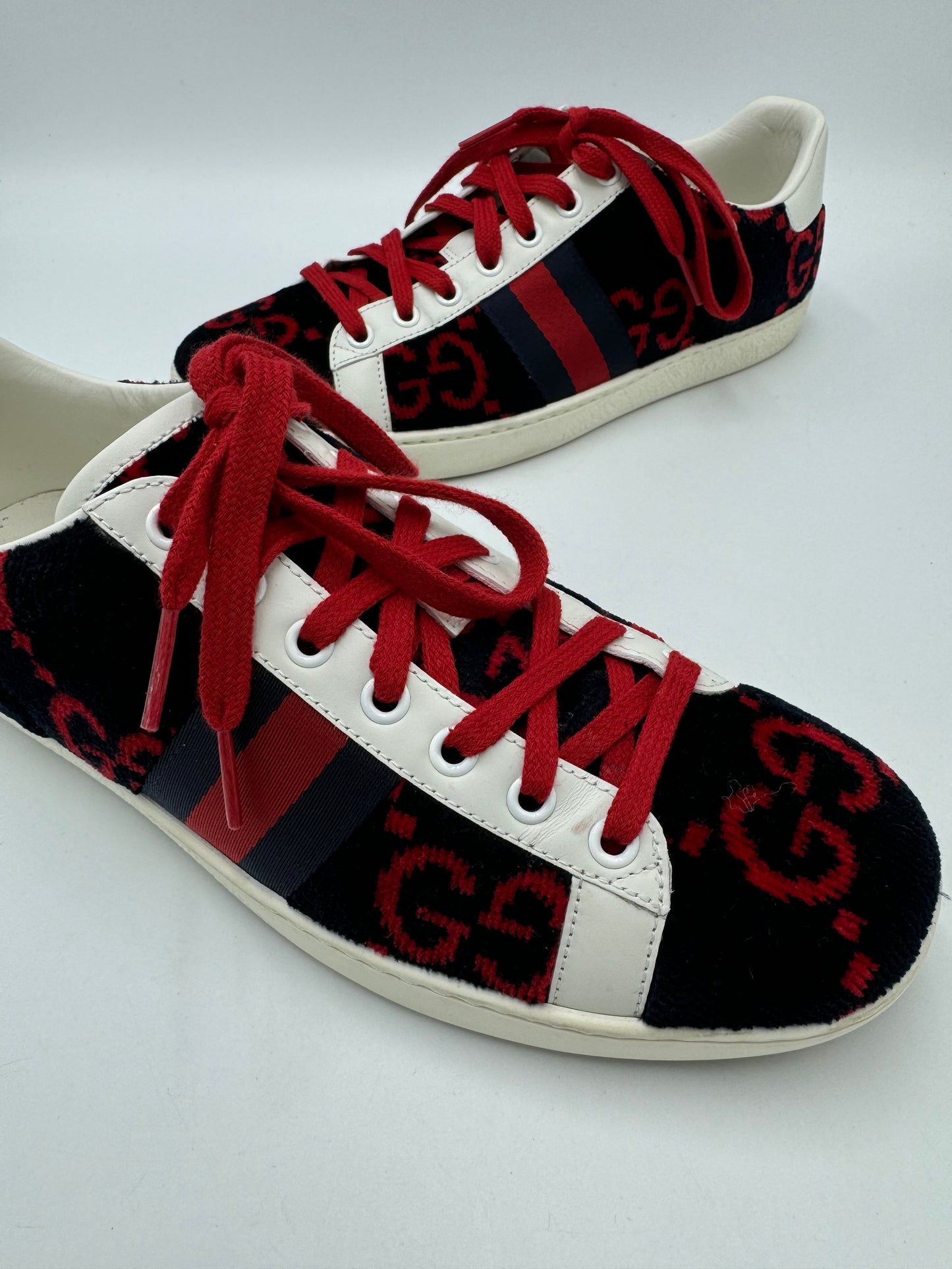 Gucci Ace GG Designer Trainer Shoes , Size: 8.5