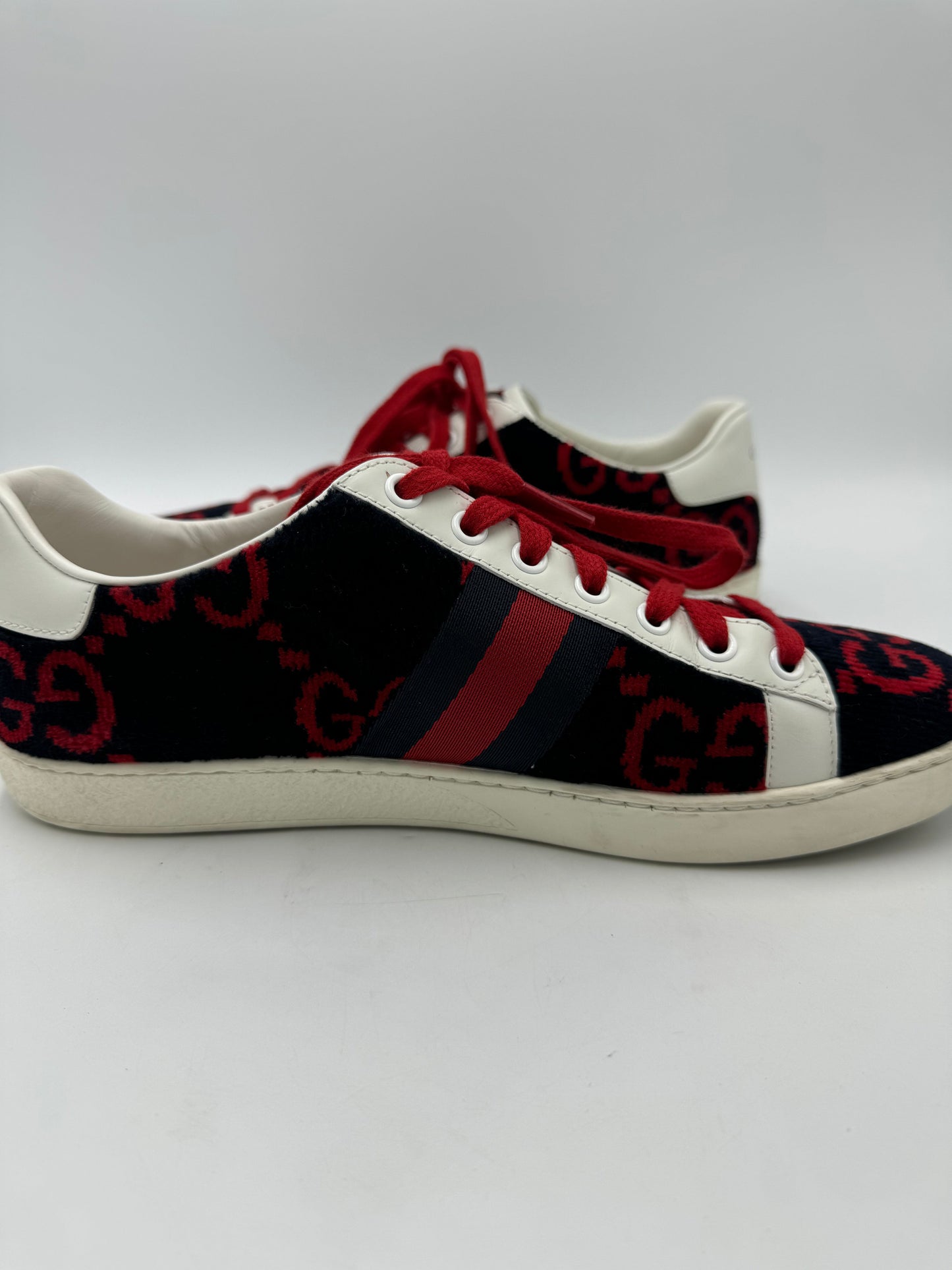 Gucci Ace GG Designer Trainer Shoes , Size: 8.5