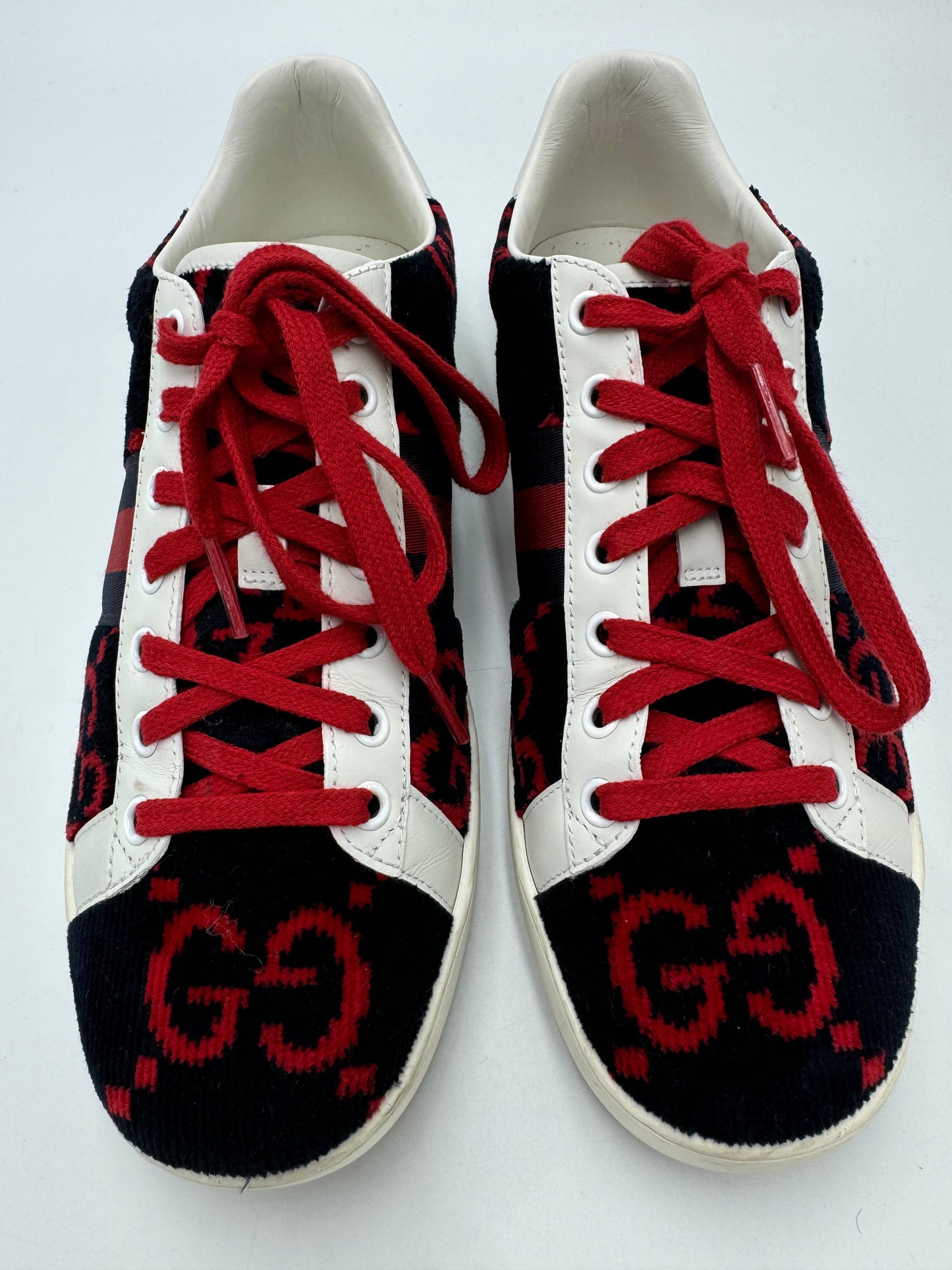 Gucci Ace GG Designer Trainer Shoes , Size: 8.5