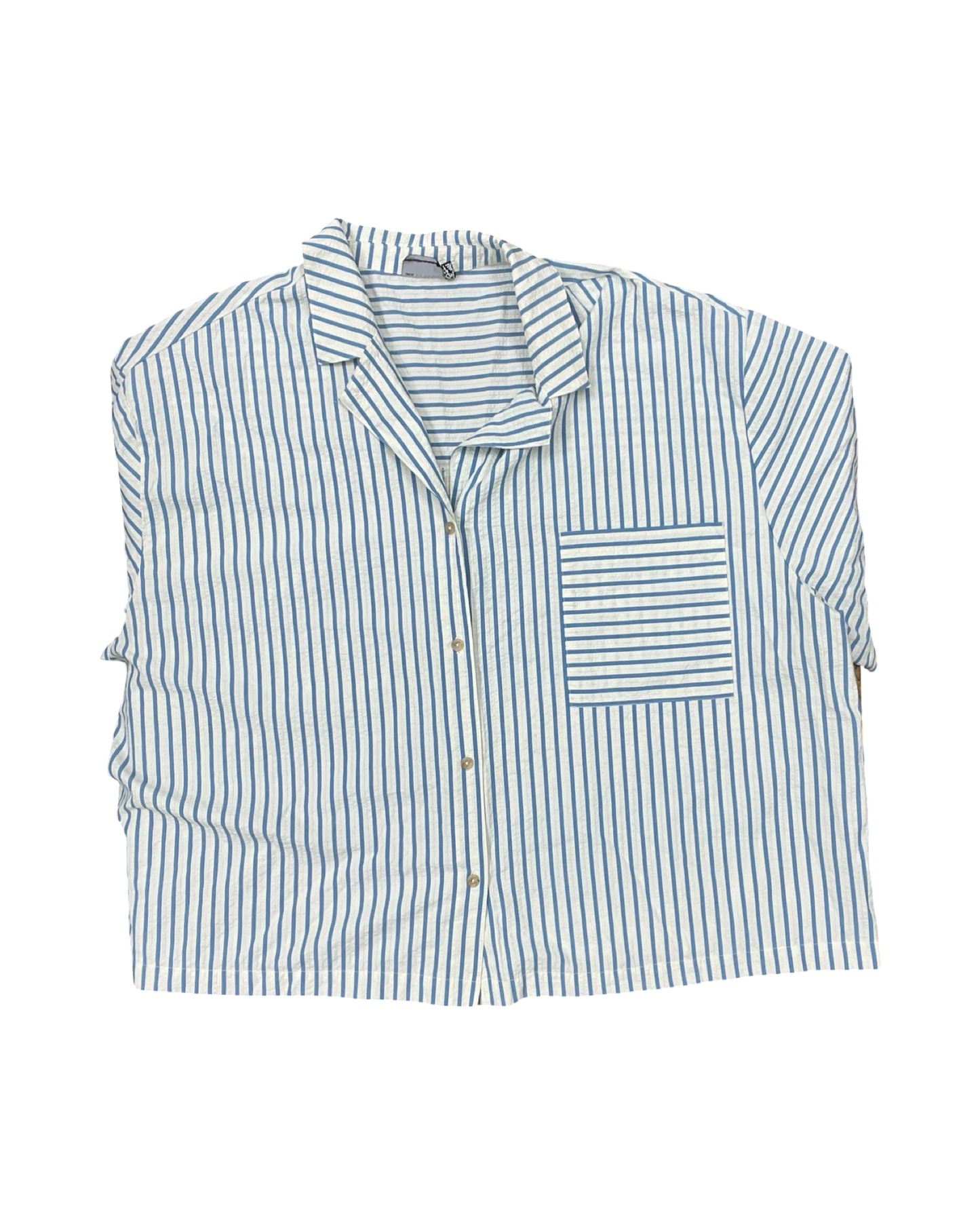 Top Ss By Asos In Blue & Cream, Size:3X