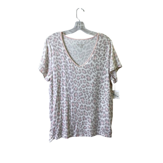 Top Ss Designer By Kate Spade In Pink & White, Size:L