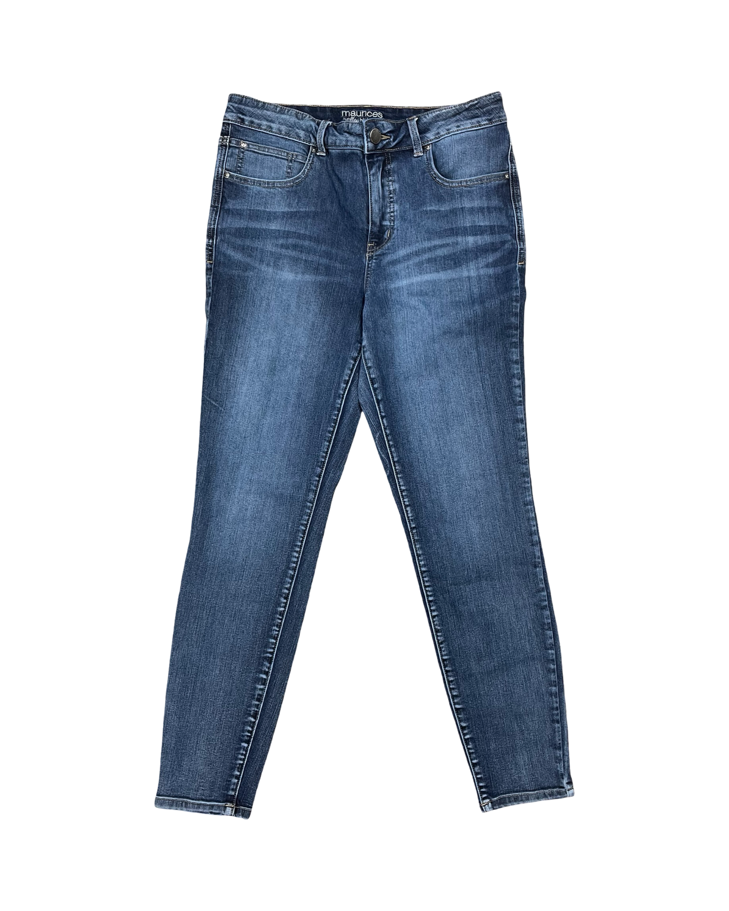 Jeans Skinny By Maurices In Blue Denim, Size:12