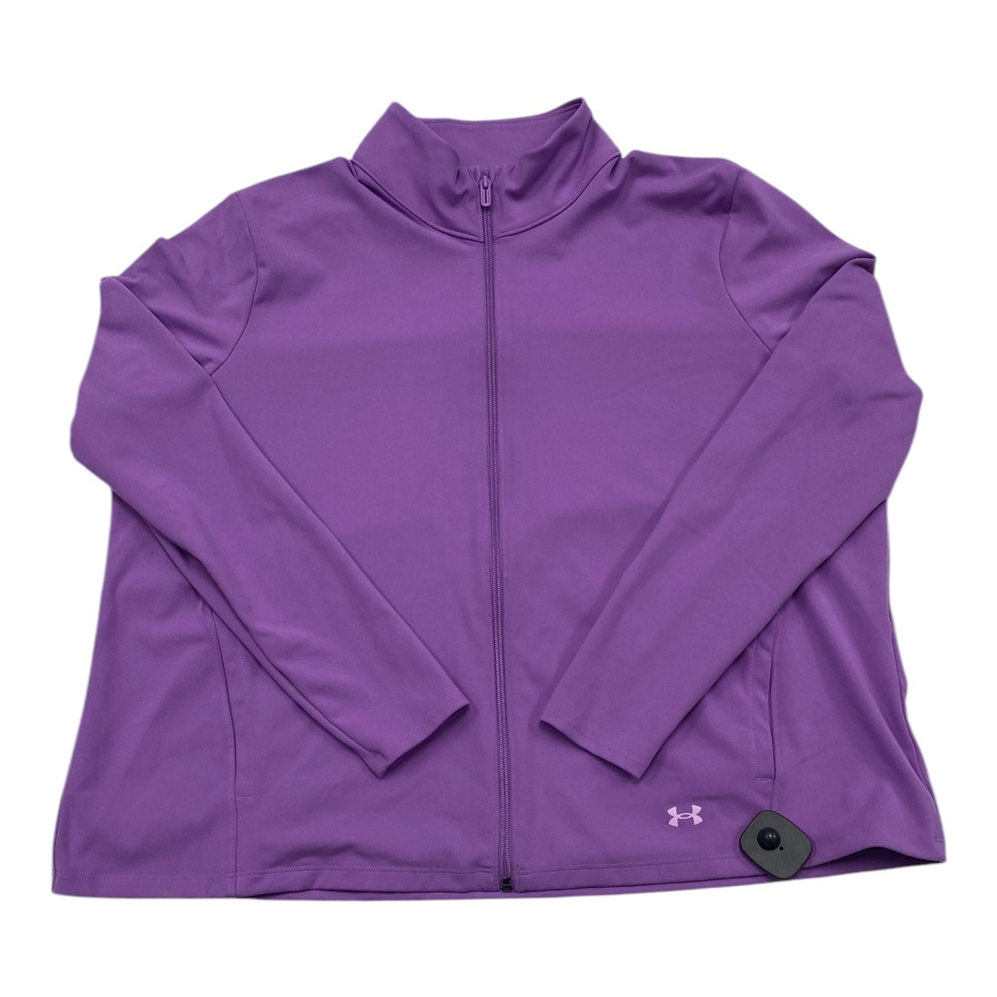 Athletic Top Ls Collar By Under Armour In Purple, Size:1X