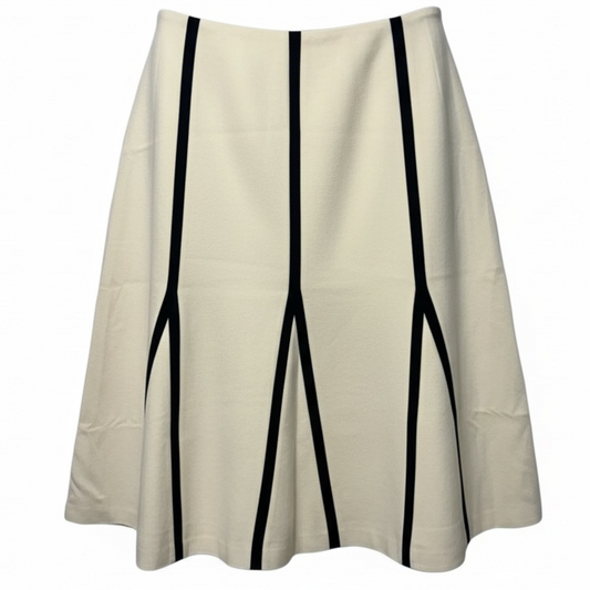 Wool Skirt Midi By Carlisle In Striped Pattern, Size: 10