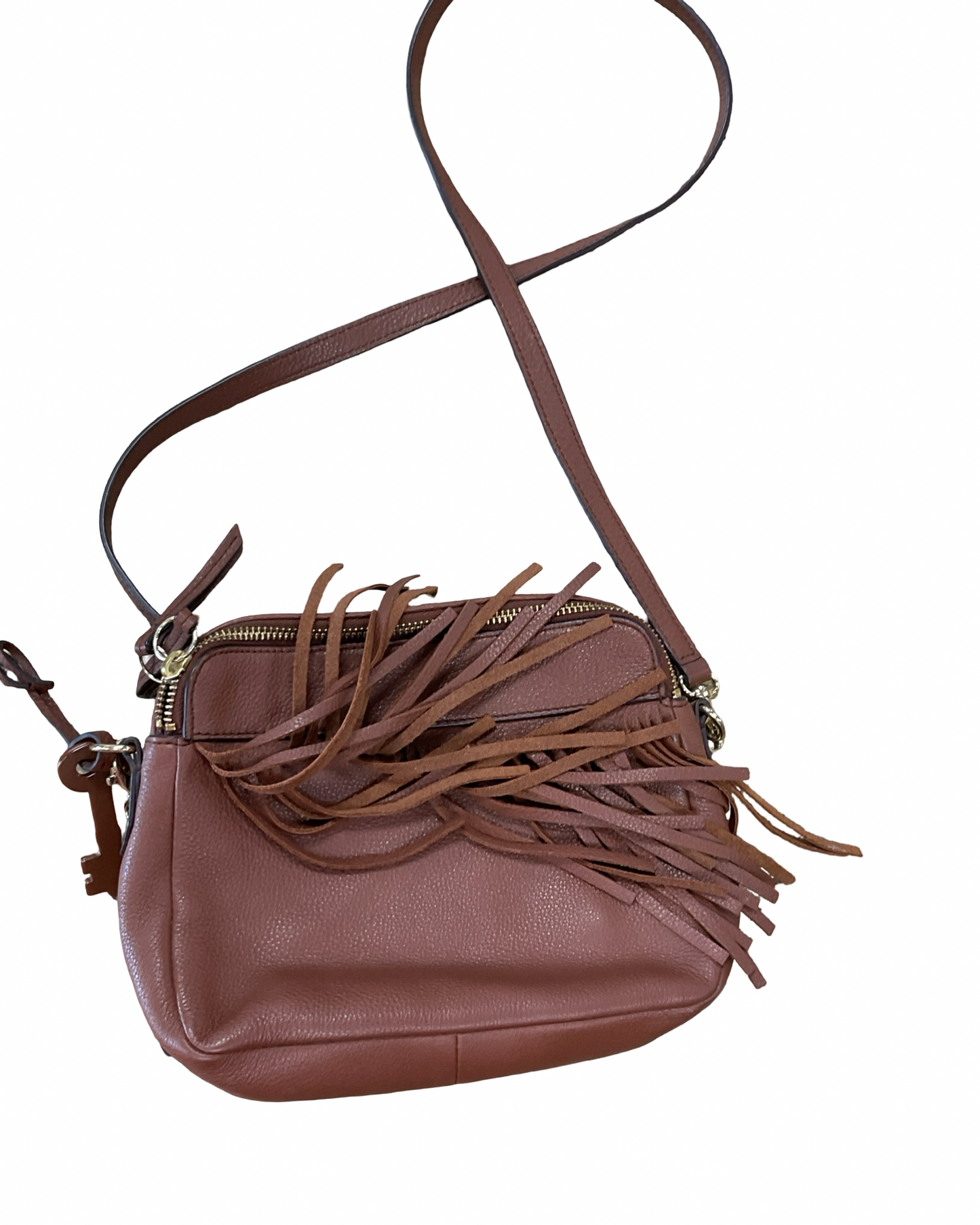 Crossbody Leather By Fossil In Brown, Size:Medium