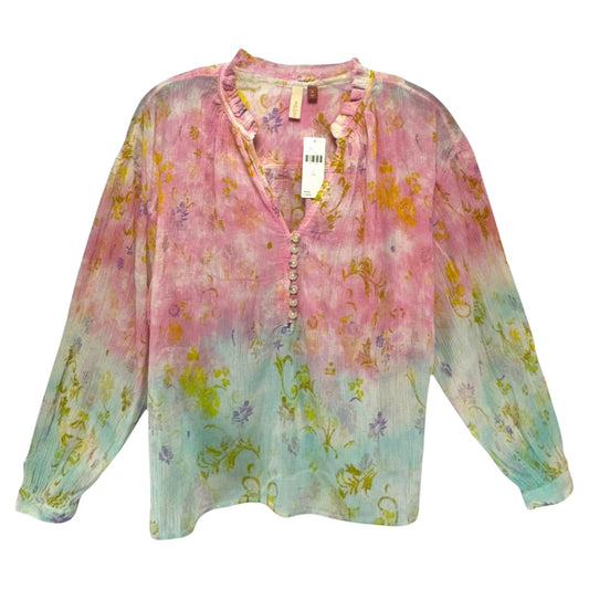 Tavi Tie Dye Gauze Blouse By Anthropologie In Floral Print, Size: XS