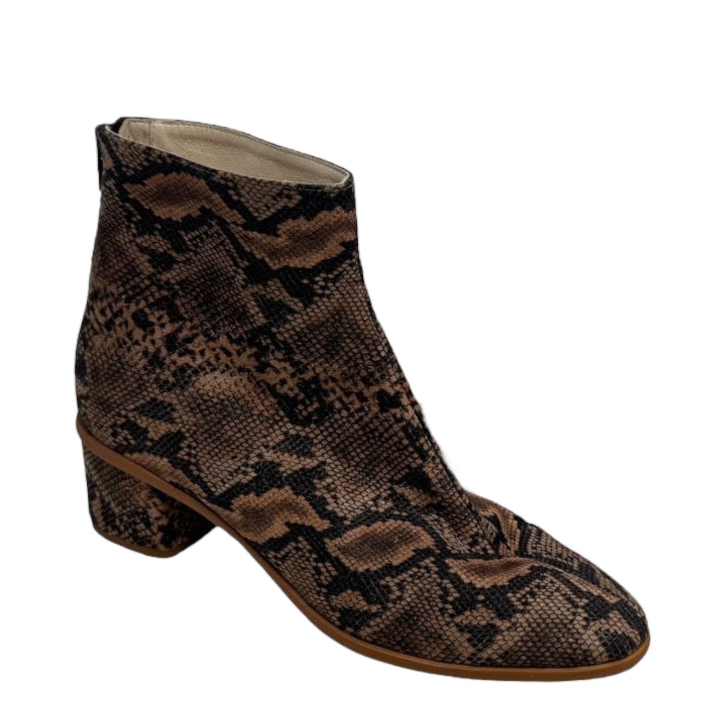 Dylan Velvet Ankle Boots Boots By Anthropologie In Snakeskin Print, Size 9