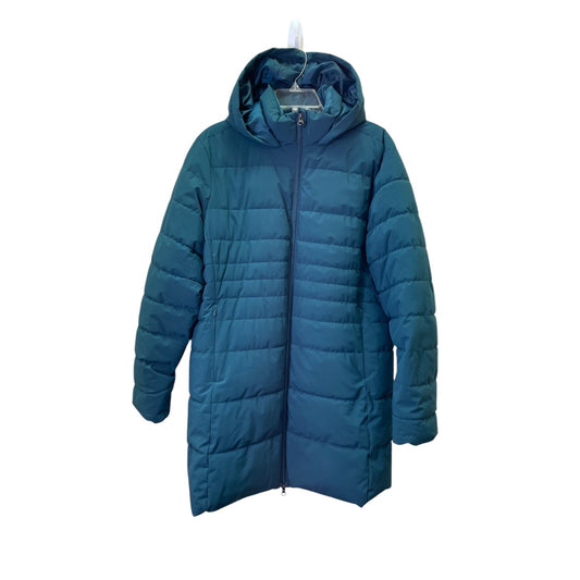 Coat Puffer & Quilted By Swiss Tech  In Teal, Size:Xl