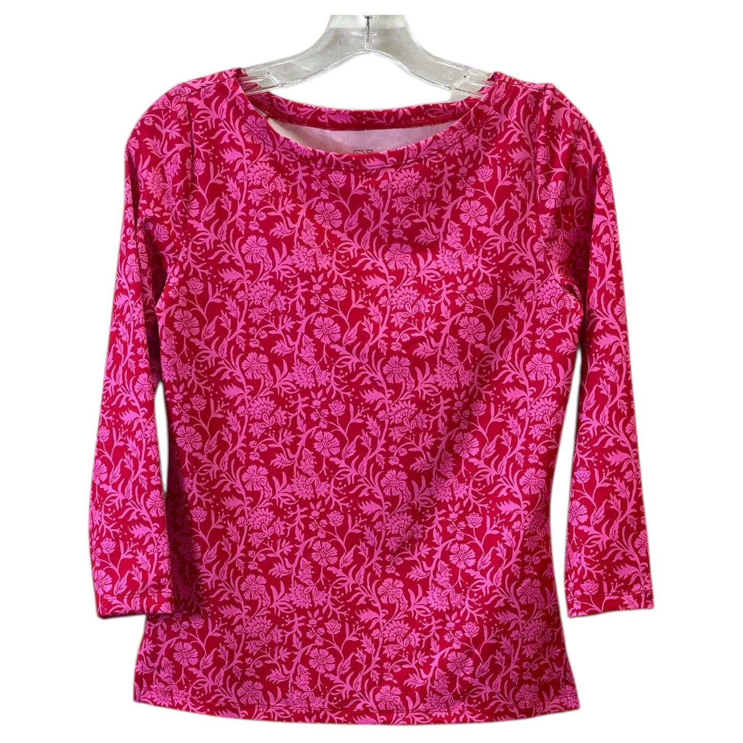Top 3/4 Sleeve By Vineyard Vines In Pink & Red, Size:Xs