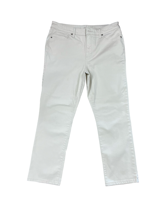 Jeans Straight By St Johns Bay In Cream, Size:12P