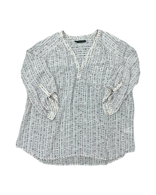 Blouse Ls By Maurices In Cream, Size:22