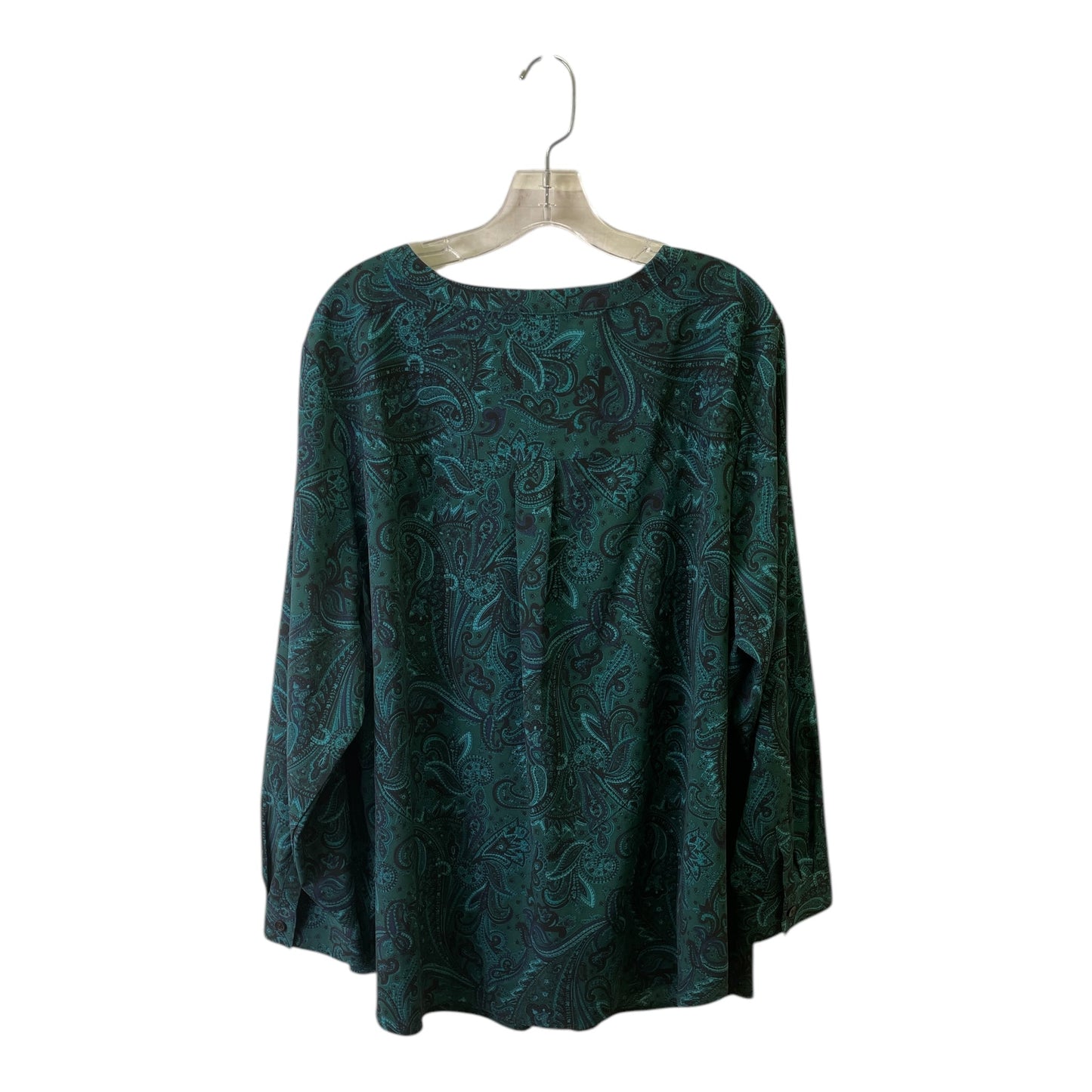 Top 3/4 Sleeve By Catherines In Teal, Size:2X