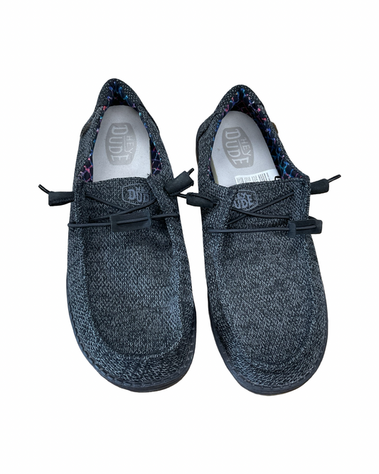 Shoes Flats By Hey Dude In Grey, Size:10