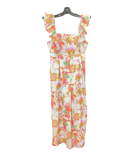 Jumpsuit By Taylor In Cream & Orange, Size:L