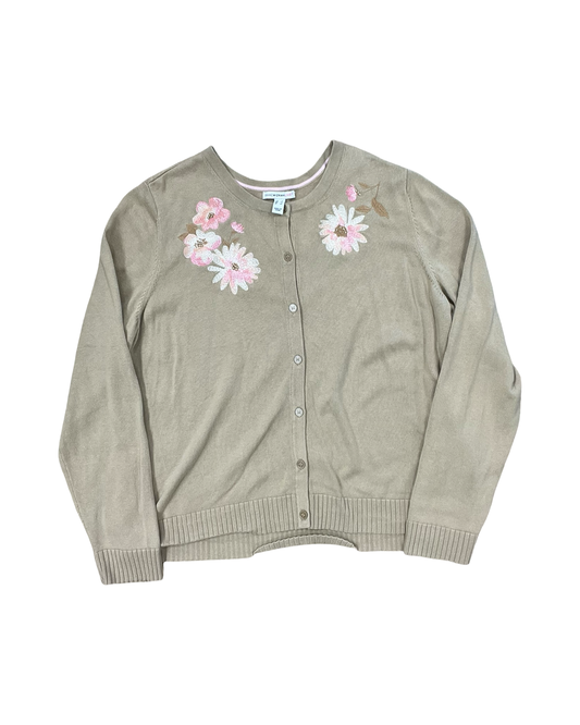 Cardigan By Isaac Mizrahi In Brown, Size:L