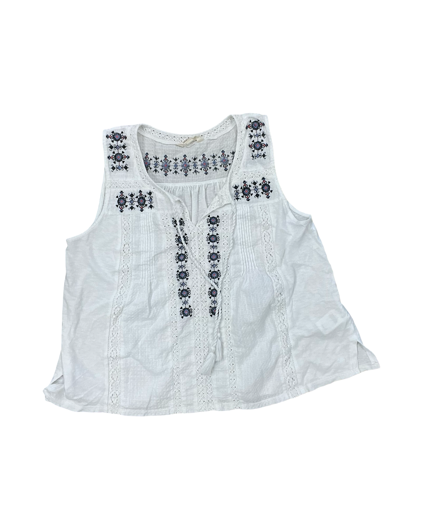Top Sleeveless By Lucky Brand In White, Size:L
