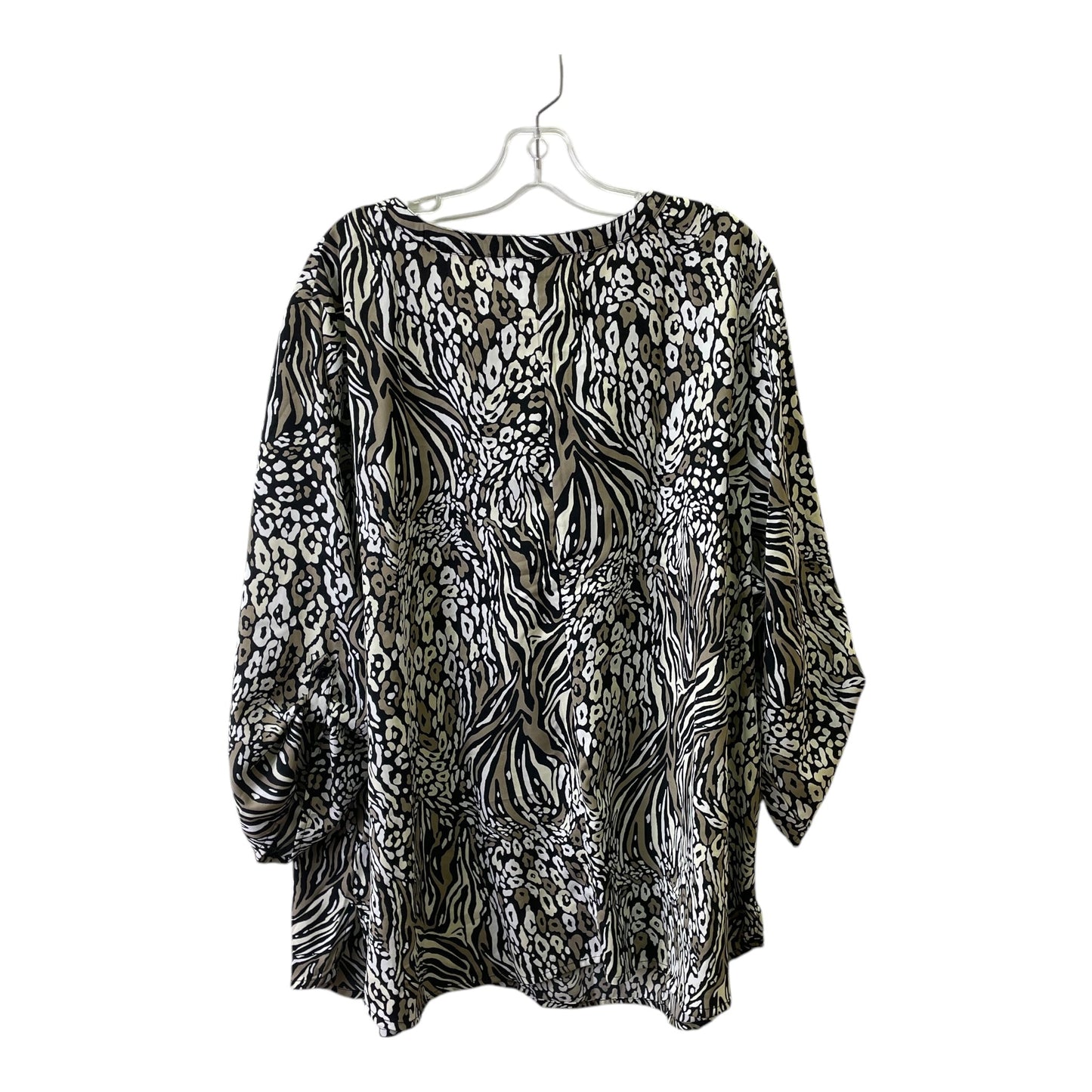 Top 3/4 Sleeve By Catherines In Taupe, Size:2X