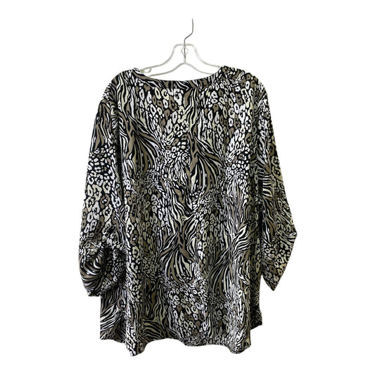 Top 3/4 Sleeve By Catherines In Taupe, Size:2X