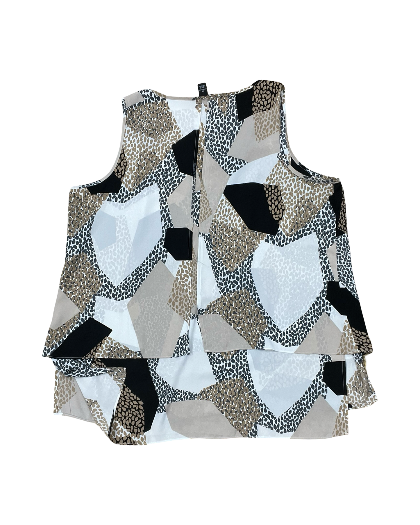 Top Sleeveless By Alfani In Brown & Cream, Size:18