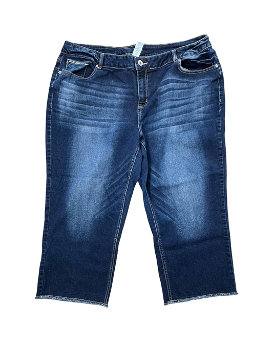 Jeans Cropped By Maurices In Blue Denim, Size:22
