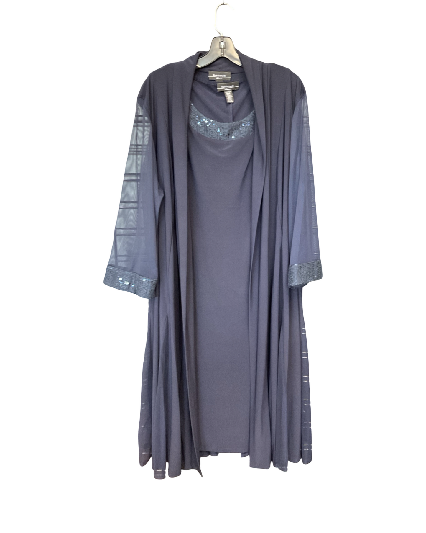 Dress Party Midi By R And M Richards In Navy, Size:1X