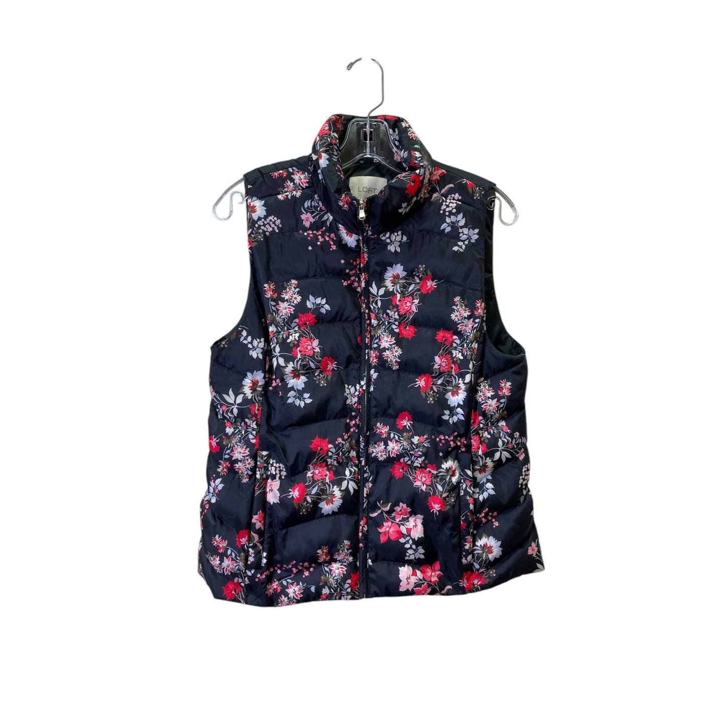 Vest Puffer & Quilted By Loft In Floral Print, Size:S