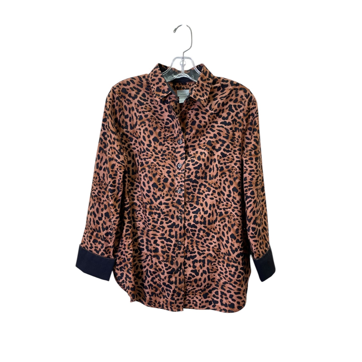 Blouse Ls By Chicos In Animal Print, Size:S