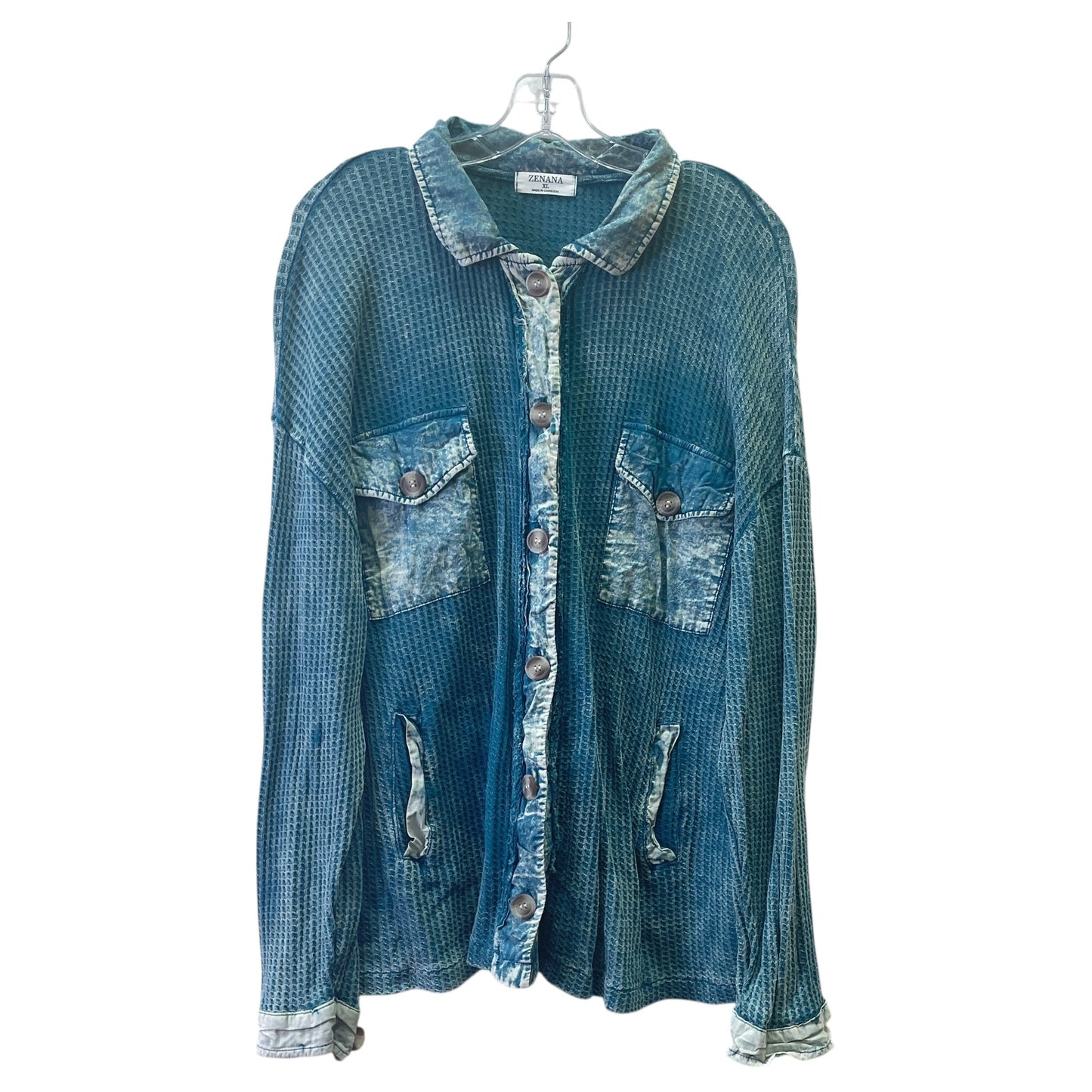 Top Ls By Zenana Outfitters In Blue, Size:Xl