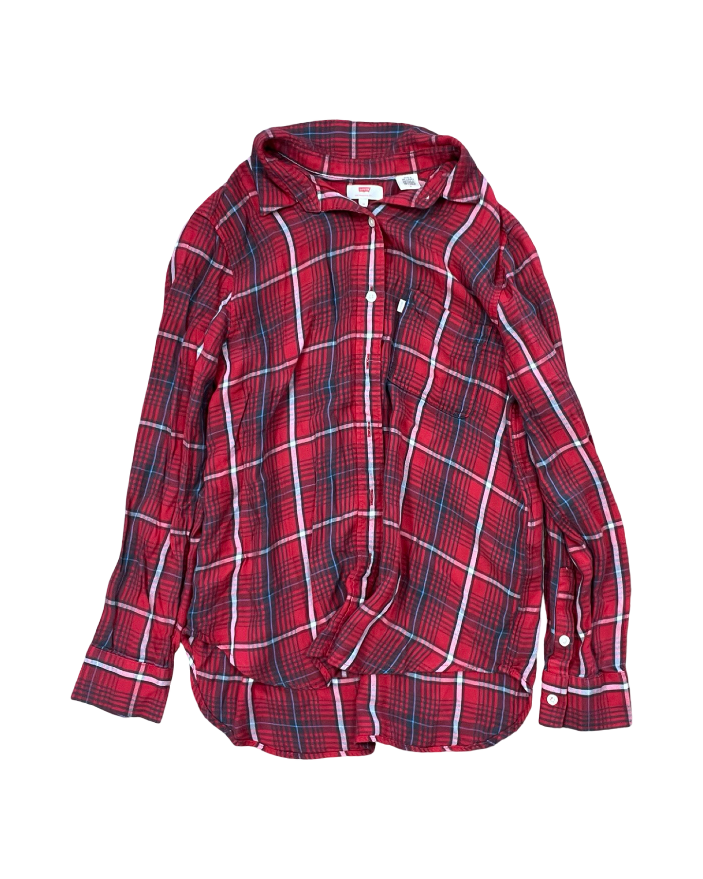 Blouse Ls By Levis In Red, Size:M