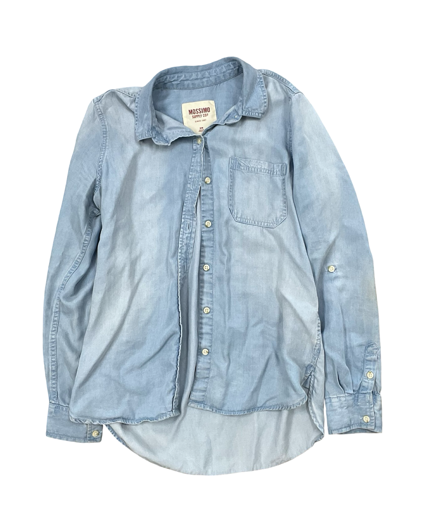 Blouse Ls By Mossimo In Blue, Size:M