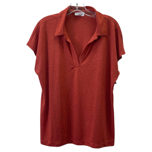 Top Ss Basic By Loft In Orange, Size:Xl