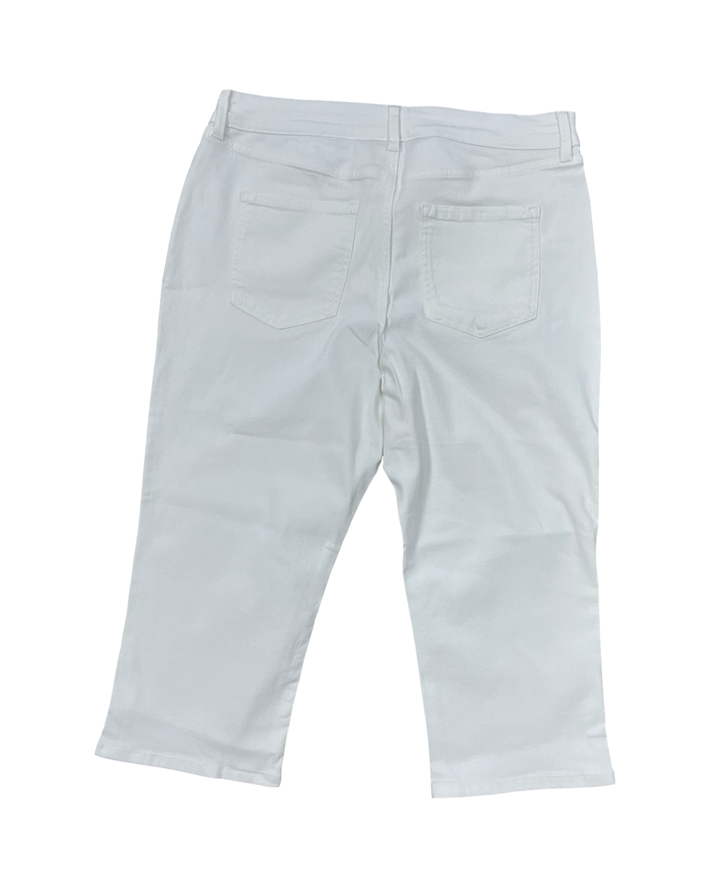 Jeans Cropped By Liz Claiborne In White, Size:14