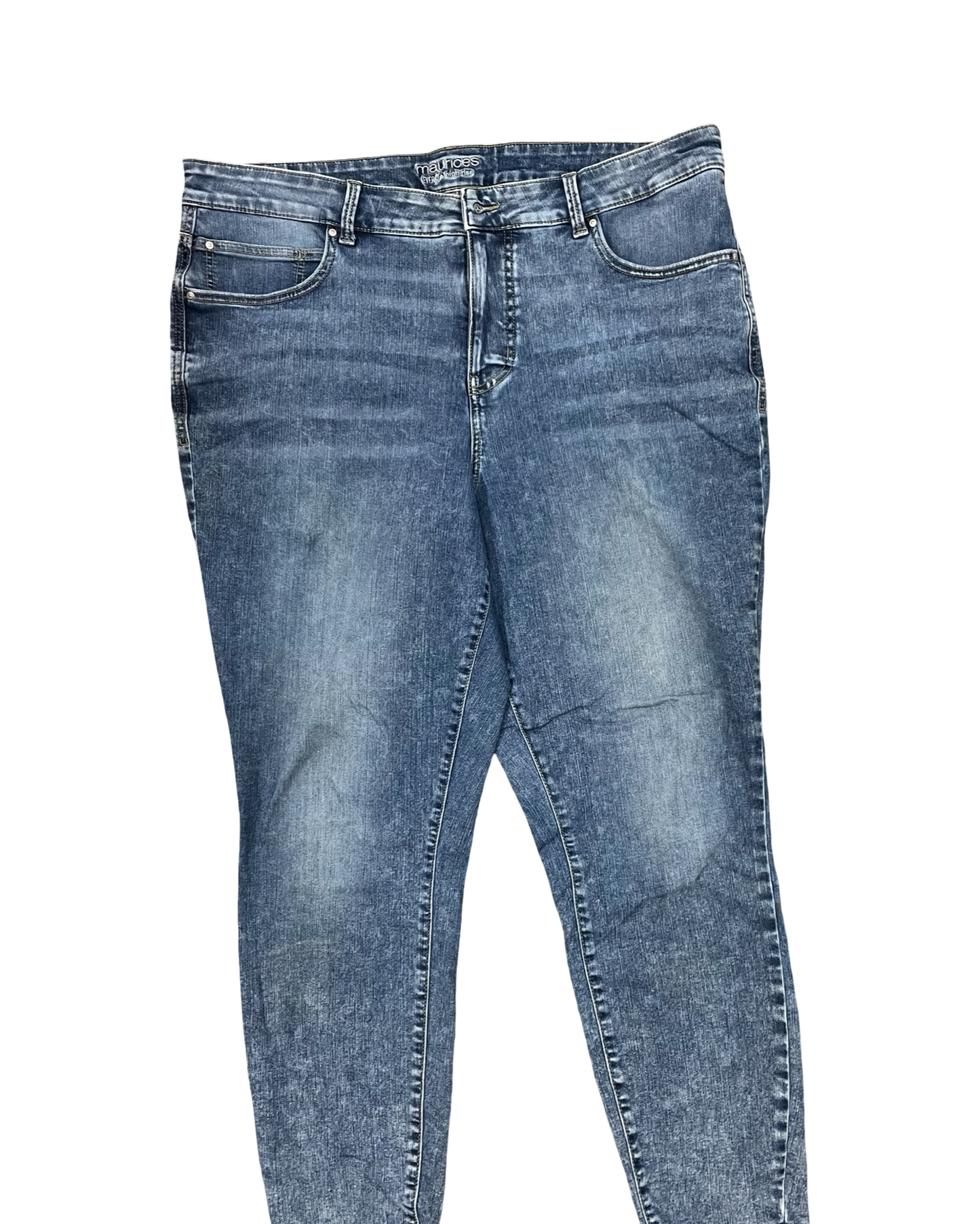 Jeans Skinny By Maurices In Blue Denim, Size:22