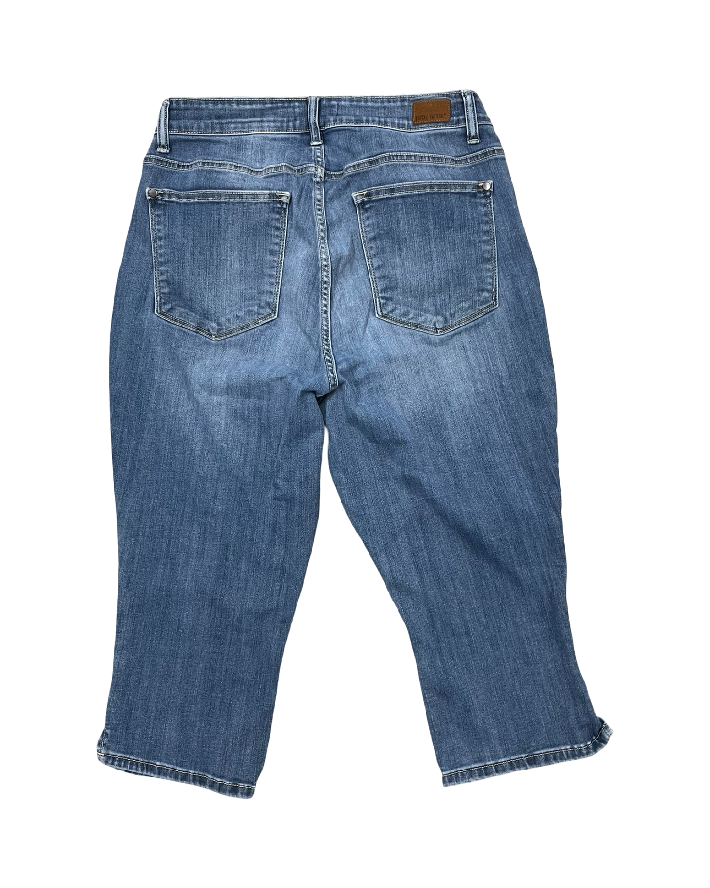 Jeans Cropped By Judy Blue In Blue Denim, Size:14