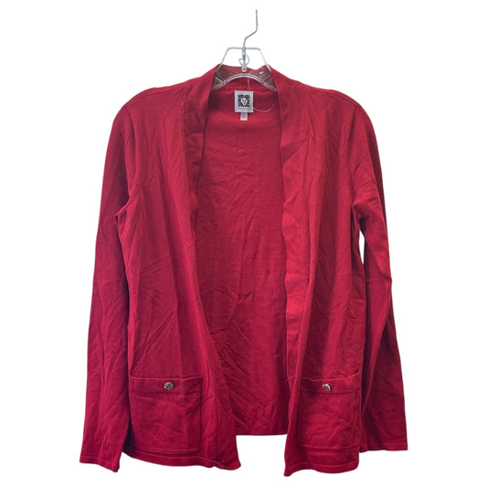 Sweater Cardigan By Anne Klein In Red, Size:S