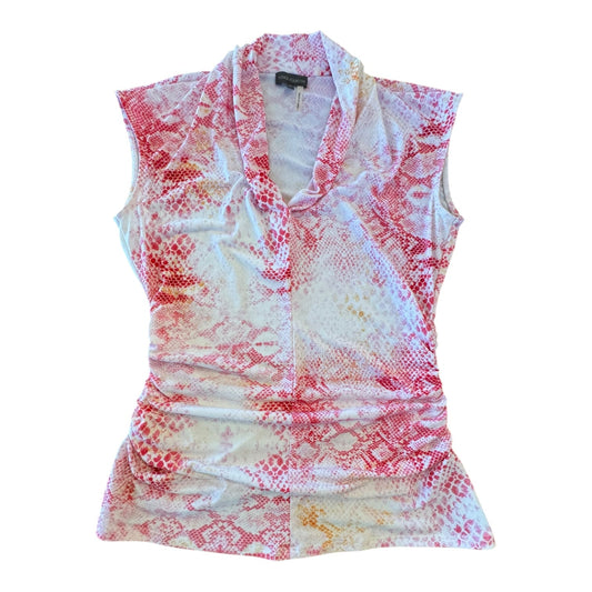 Top Sleeveless By Vince Camuto In Pink & White, Size:M