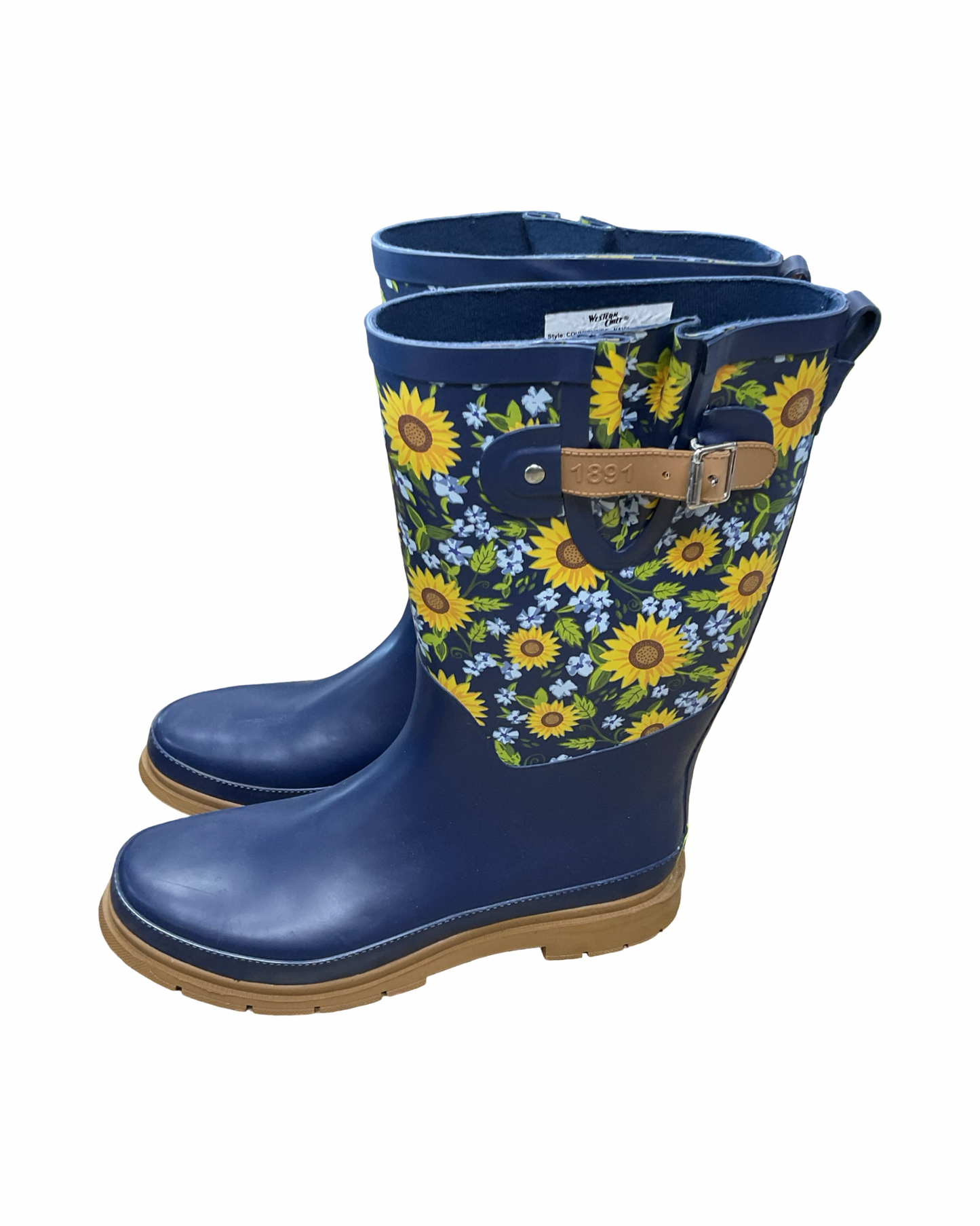 Boots Rain By Clothes Mentor In Blue & Yellow, Size:11