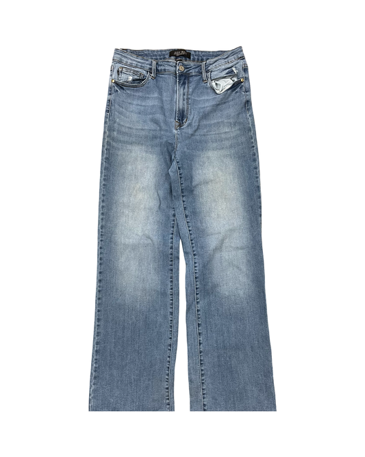 Jeans Straight By Judy Blue In Blue Denim, Size:12L