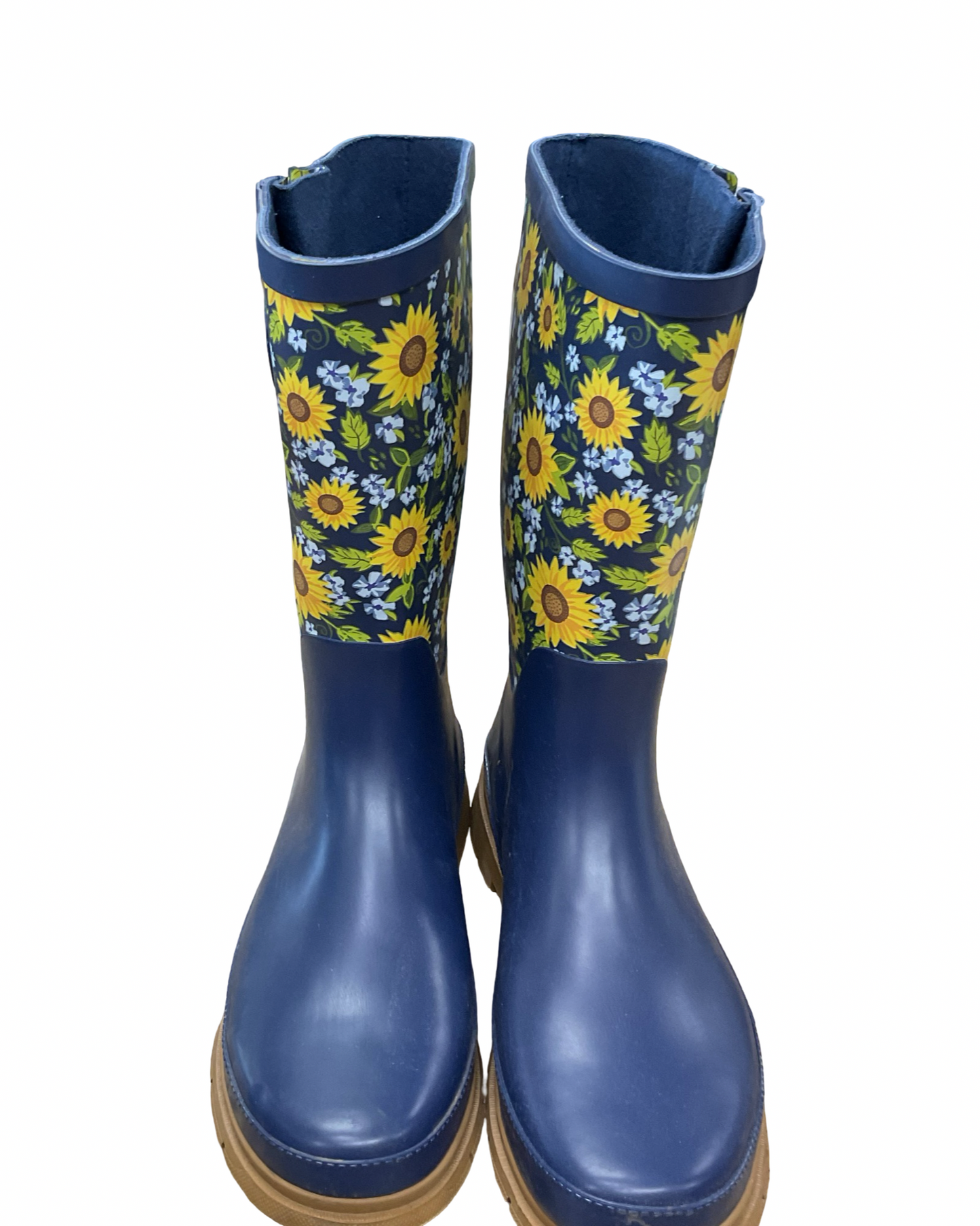 Boots Rain By Clothes Mentor In Blue & Yellow, Size:11