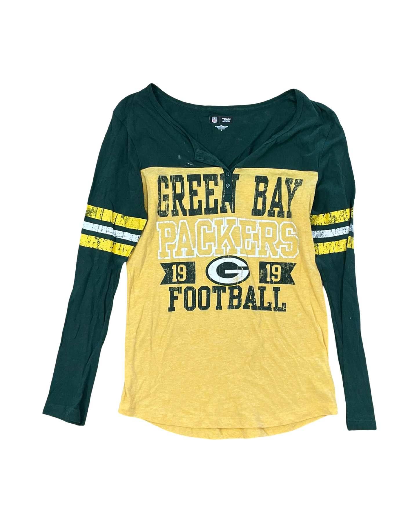 Top Ls By Nfl In Green & Yellow, Size:M