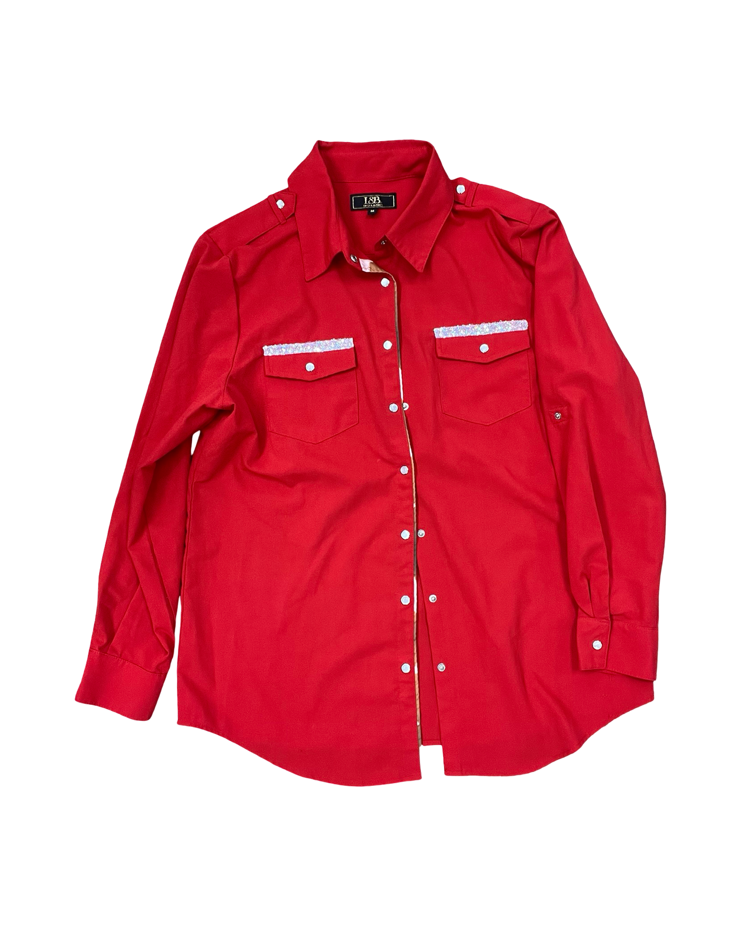 Blouse Ls By Lucky & Blessed In Red, Size:M
