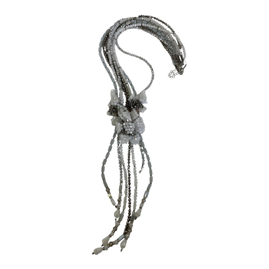 Necklace Set By Cme In Silver & White