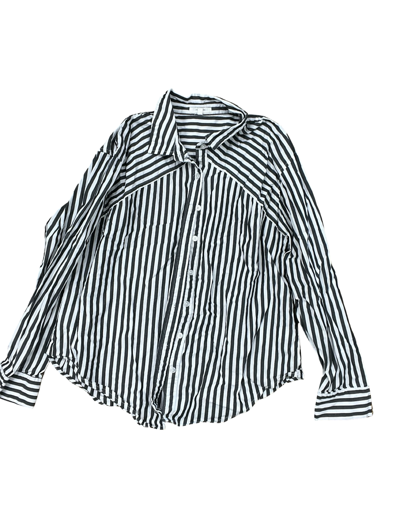 Blouse Ls By Maurices In Grey & White, Size:M