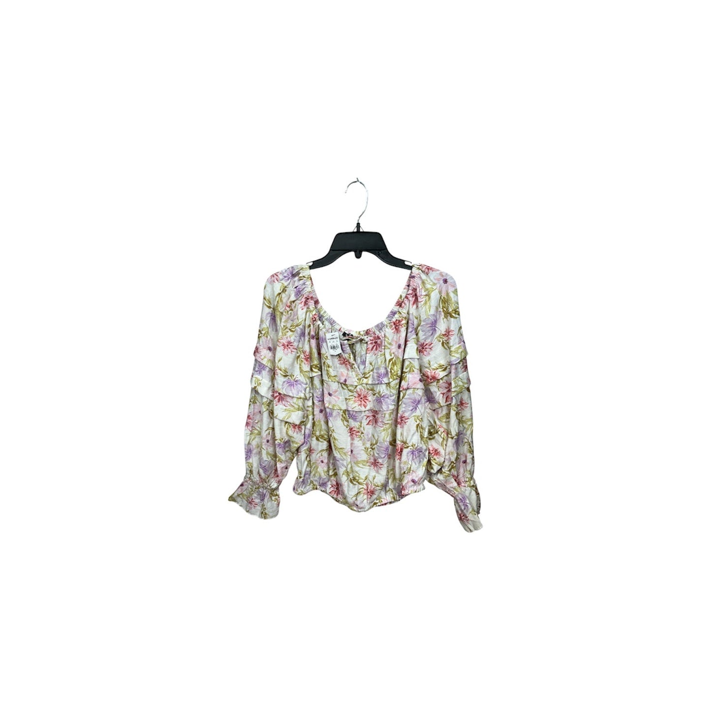 Top Long Sleeve By Express In Floral Print, Size: M
