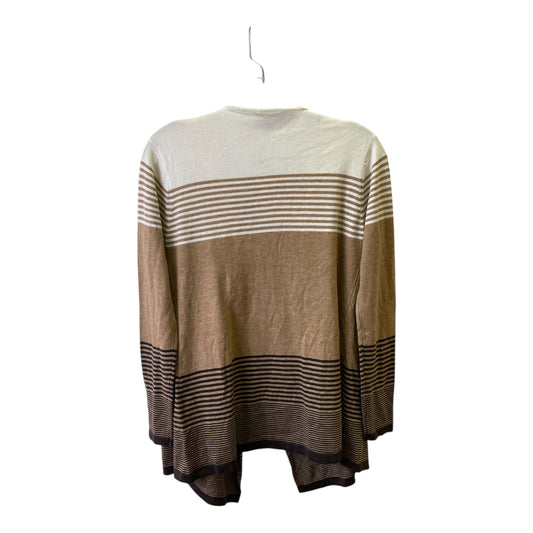 Sweater Cardigan By Sioni In Cream & Tan, Size:S