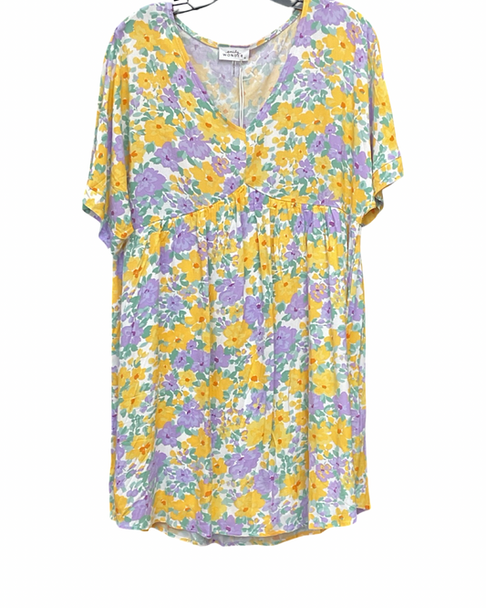 Dress Casual Short By Emily Wonder In Floral Print, Size:M