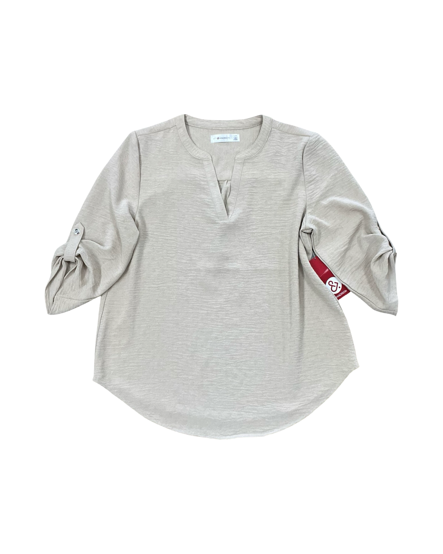 Top 3/4 Sleeve By 89Th And Madison In Tan, Size:Xsp
